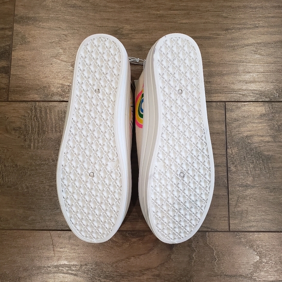 Sole Mates Rainbow Sunshine White Canvas Tennis Shoes Size 9 - Picture 7 of 7